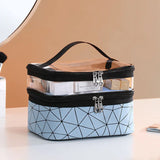 Large Capacity Cosmetic Bag Storage Box - Portable Layered Cosmetic Box