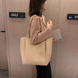 Large Shoulder Bag Tote for Women Retro Handbag with Solid Stitching