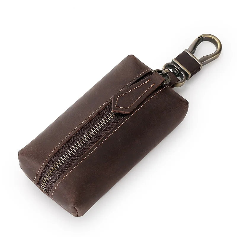 Vintage Crazy Horse Leather Key Bag for Men
