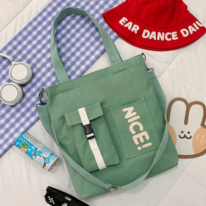 Large Capacity Ladies Canvas Shoulder Bag Women Casual Messenger Bag