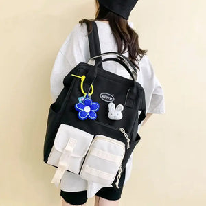 Large Capacity Schoolbag Female School Backpack Matching Ins
