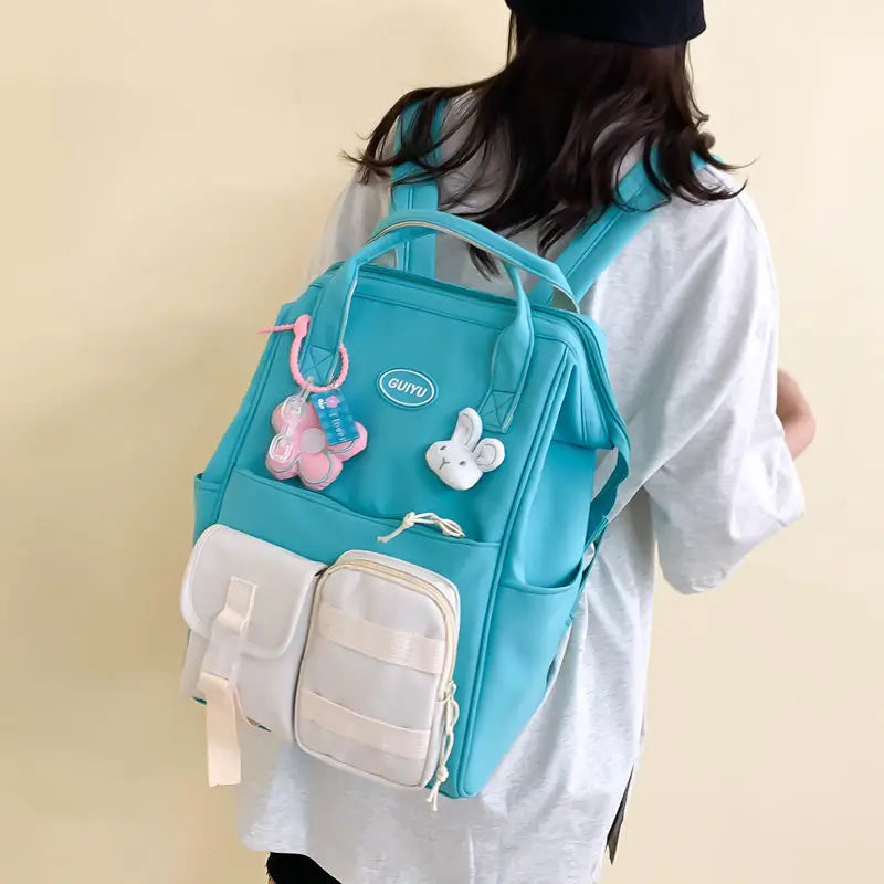 Large Capacity Schoolbag Female School Backpack Matching Ins
