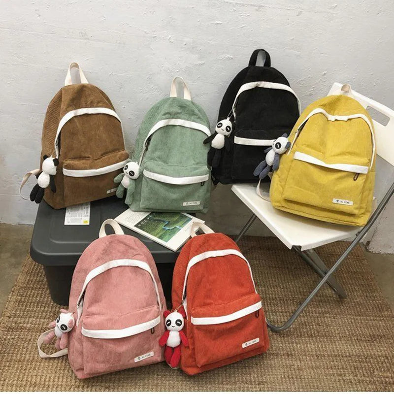 Large-capacity Corduroy Student Backpack Harajuku All-match