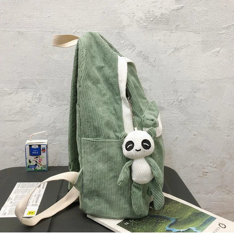 Large-capacity Corduroy Student Backpack Harajuku All-match