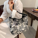 Large-capacity shoulder bag wild big bag student class oil painting tote bag