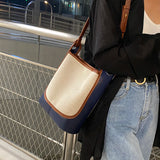Large-Capacity Retro Messenger Bag Soft-Faced Shoulder Bag for Students