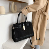Large Capacity Totes Leather Patchwork Shopper Bag Casual Canvas Women Handbags