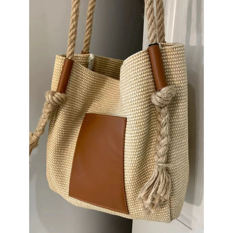 Large Capacity Woven Handbag Underarm Tote Bag Female Niche Shoulder Bag