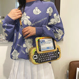 Mobile Phone Shape Chain Crossbody Bag Reflective Purses and Handbags