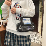 Mobile Phone Shape Chain Crossbody Bag Reflective Purses and Handbags