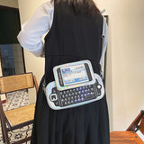 Mobile Phone Shape Chain Crossbody Bag Reflective Purses and Handbags