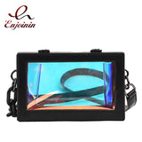 Chain Shoulder Bag Laser Box Shaped Purse Clutch Crossbody Bag