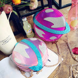 Planet Shape Chain Crossbody Bag for Young Girls