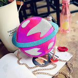 Planet Shape Chain Crossbody Bag for Young Girls