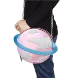 Planet Shape Chain Crossbody Bag for Young Girls