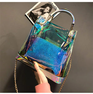 Candy Letter Wild Mini Shoulder Messenger Bag PVC Jelly Small Tote Bag