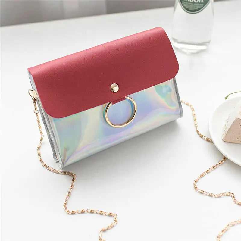 Laser Crossbody Chain Mini Shoulder Bag Circle Small Messenger Women Evening Clu
