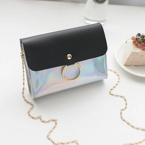Laser Crossbody Bag Chain Mini Shoulder Evening Clutch Circle Messenger