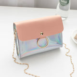 Laser Crossbody Bag Chain Mini Shoulder Evening Clutch Circle Messenger