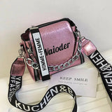Letter PU Leather Crossbody Bag for Women