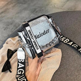 Letter PU Leather Crossbody Bag for Women