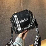 Letter PU Leather Crossbody Bag for Women