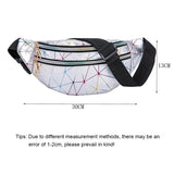 Geometric Pattern Waist Bag PU Leather Belt Chest Phone Pouch Unisex