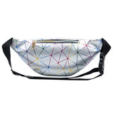 Geometric Pattern Waist Bag PU Leather Belt Bag Unisex Chest Phone Pouch
