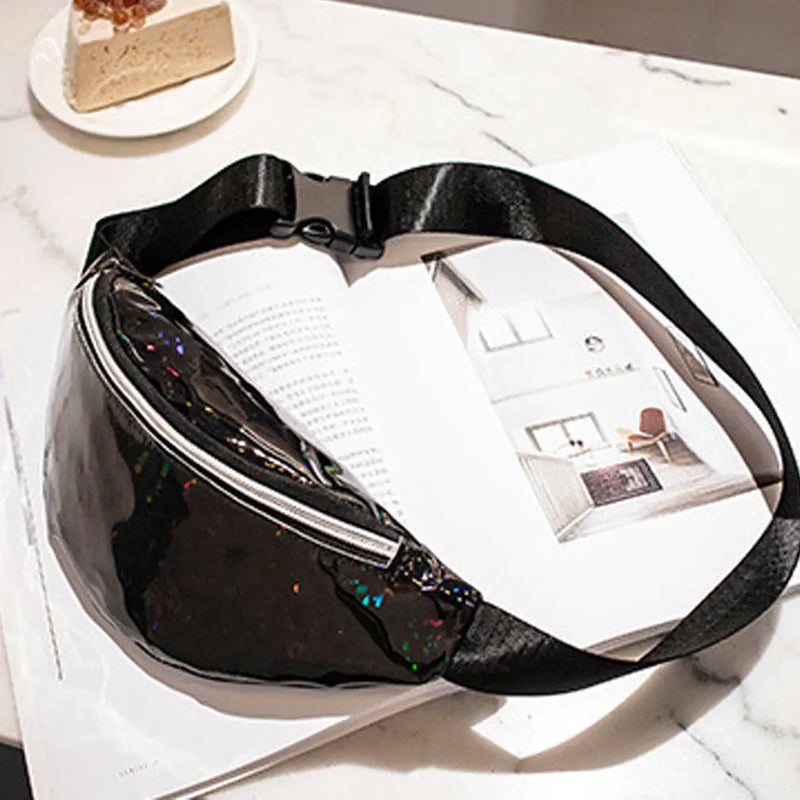 Laser Sequins Glitter Waist Fanny Punk Pack Belt Bum Bag Pouch