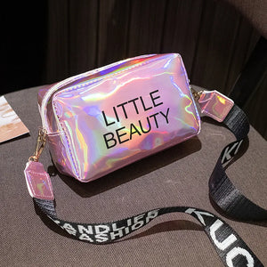Laser Small Phone Crossbody Bag PU Leather Shoulder Messenger Handbag