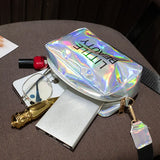 Laser Small Phone Crossbody Bag PU Leather Shoulder Messenger Handbag