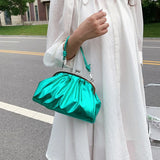Silver Laser Sparkles Clutch Bag Crossbody Chain Shoulder Party Clutch