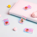 Laser Transparent Data Line Button Key Wallet Holders Portable Cable Winder