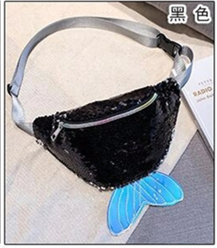 Glitter Waist Fanny Pack Women Travel Money Belt Bum Bag Pouch
