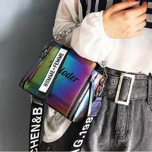 Laser Women Letter Shoulder Bag PU Messenger Bags