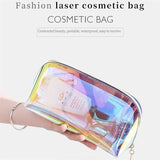 Laser Cosmetic Bag Semicircle Travel Storage Portable Toiletry Bag