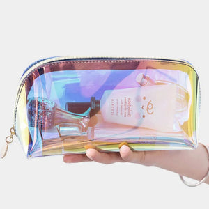 Transparent Laser Cosmetic Bag Semicircle Travel Portable Wash Bag