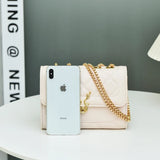 Embroidered Diamond Square Shoulder Bag for Women