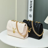 Embroidered Diamond Square Shoulder Bag for Women