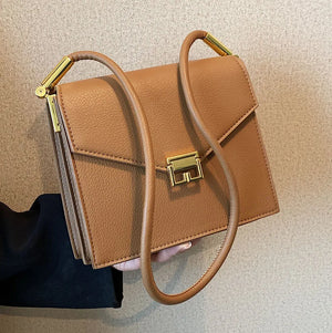 Western Style Crossbody Bag with Locking Buckle