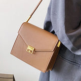 Western Style Crossbody Bag with Locking Buckle