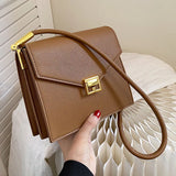 Western Style Crossbody Bag with Locking Buckle