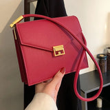 Western Style Crossbody Bag with Locking Buckle
