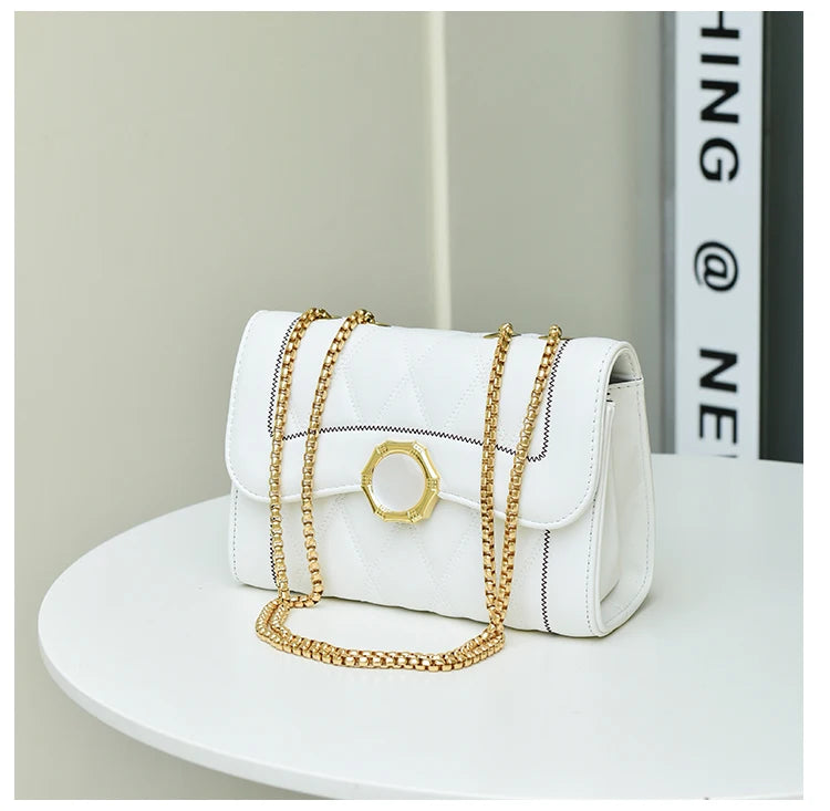 Leather Women Handbags Chains Crossbody Shoulder Bag
