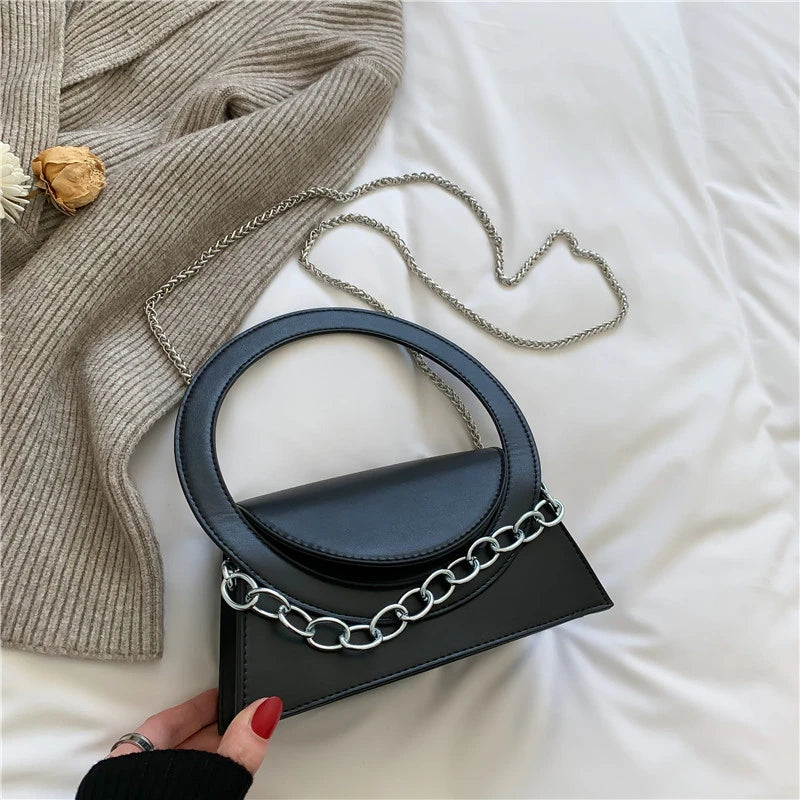 Women Handbags High Chains Shoulder Bags All-match PU Leather Messenger Bag
