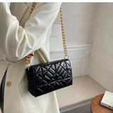 Lattice Flap Crossbody Bag PU Leather Women's Handbag
