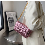 Lattice Flap Crossbody Bag PU Leather Women's Handbag