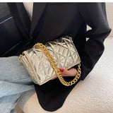 Lattice Flap Crossbody Bag PU Leather Women's Handbag