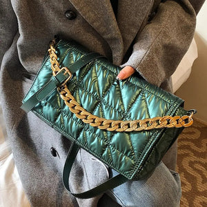 Winter High Down Cotton Women Handbag Shoulder Padded Bag