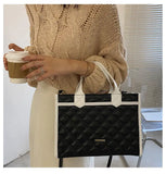 Lattice Large Tote High PU Leather Women Handbag